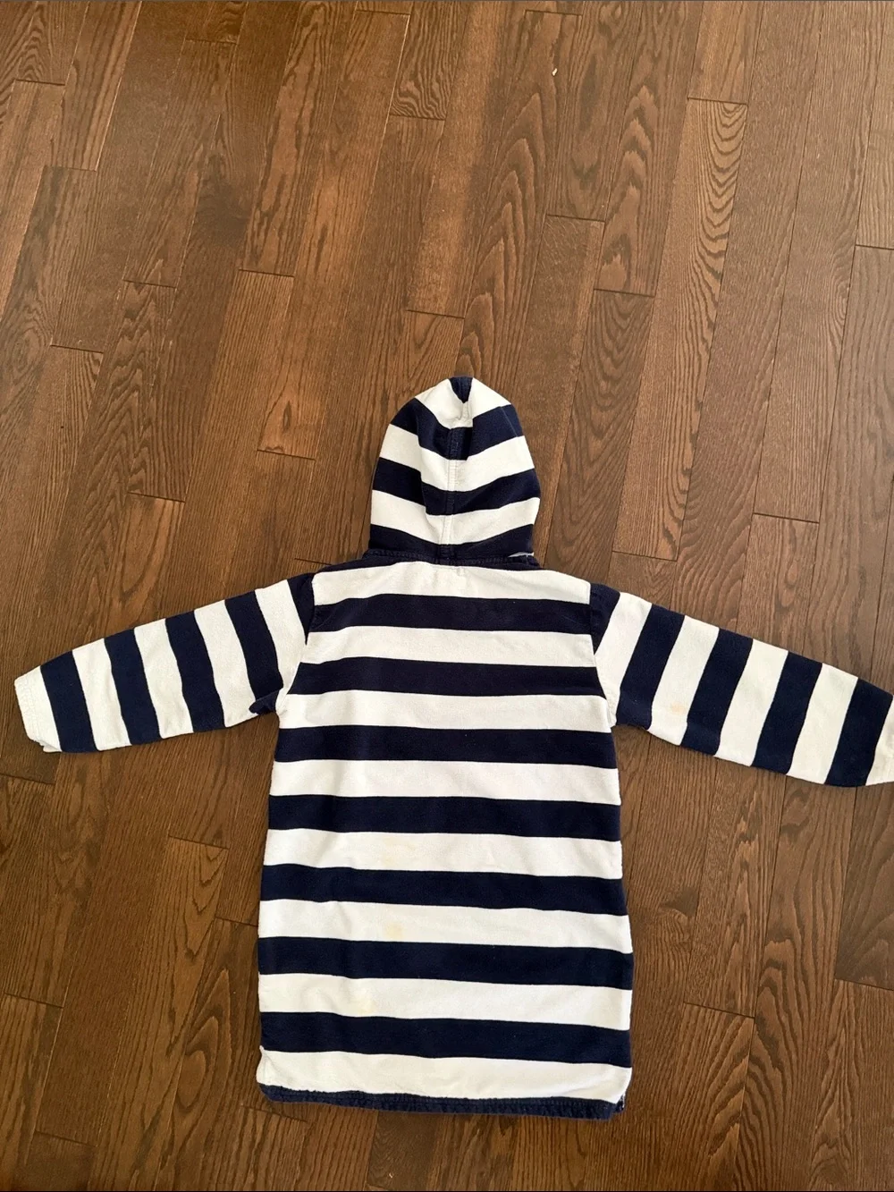 Pottery Barn Kids Navy and White Striped Hooded Pullover